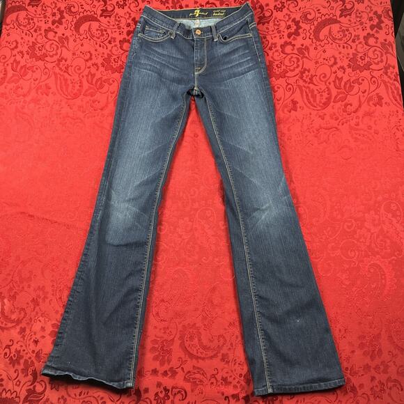 7 For All Mankind Jeans Womens 28x33" Blue Bootcut Mid Rise Streetwear Y2K‎ USA - Picture 1 of 11